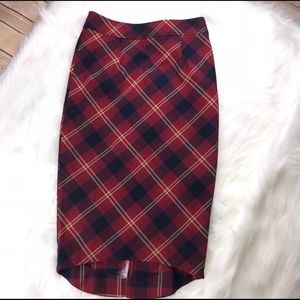 Free People plaid pencil skirt size 8 women